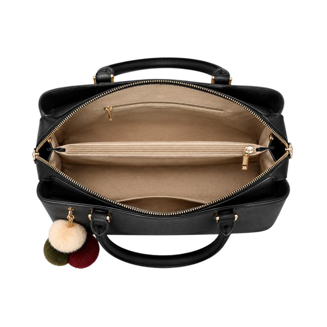Valonx Premium Black Leather Handbag for Women