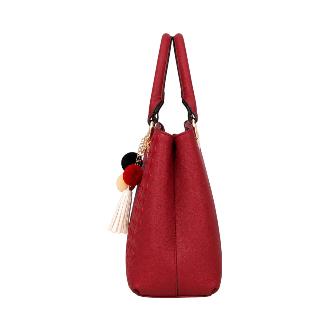 Valonx Premium Wine Red Leather Handbag for Women